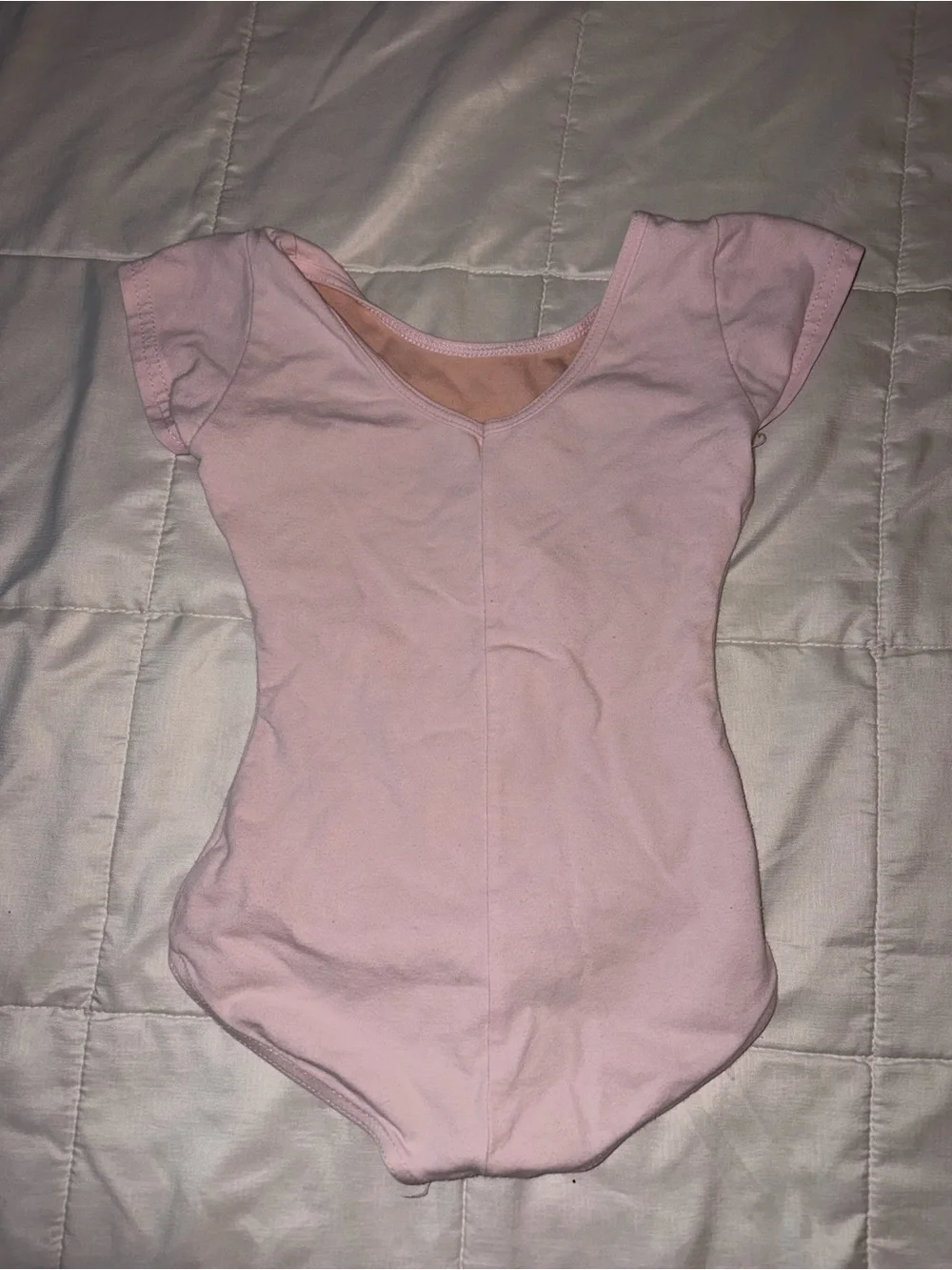 Girls Pink Short-Sleeve Dance Leotard